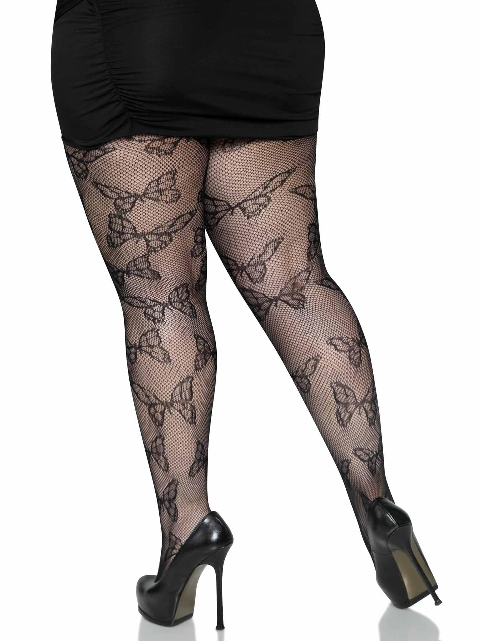 Leg Avenue Plus Size Butterfly Fishnet Tights