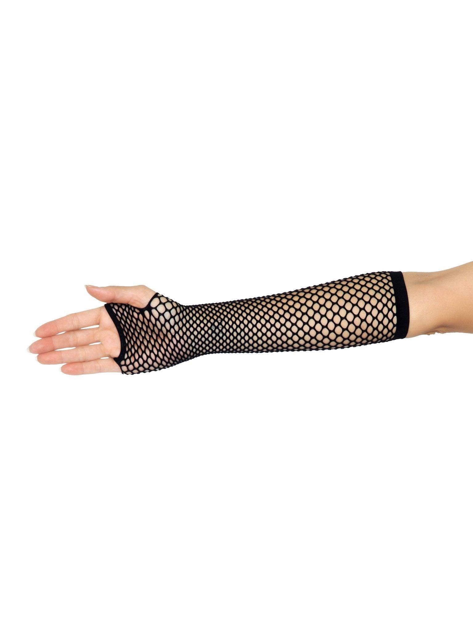 color_black | Leg Avenue Triangle Net Fingerless Arm Warmer Gloves