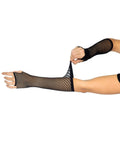 color_black | Leg Avenue Triangle Net Fingerless Arm Warmer Gloves