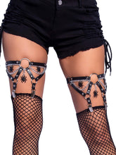 Spider O Ring Studded Thigh High Garter