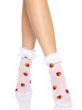Strawberry Dot Ruffle Anklets