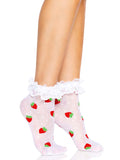 Strawberry Dot Ruffle Anklets