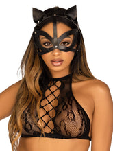 Vegan Leather Studded Cat Mask