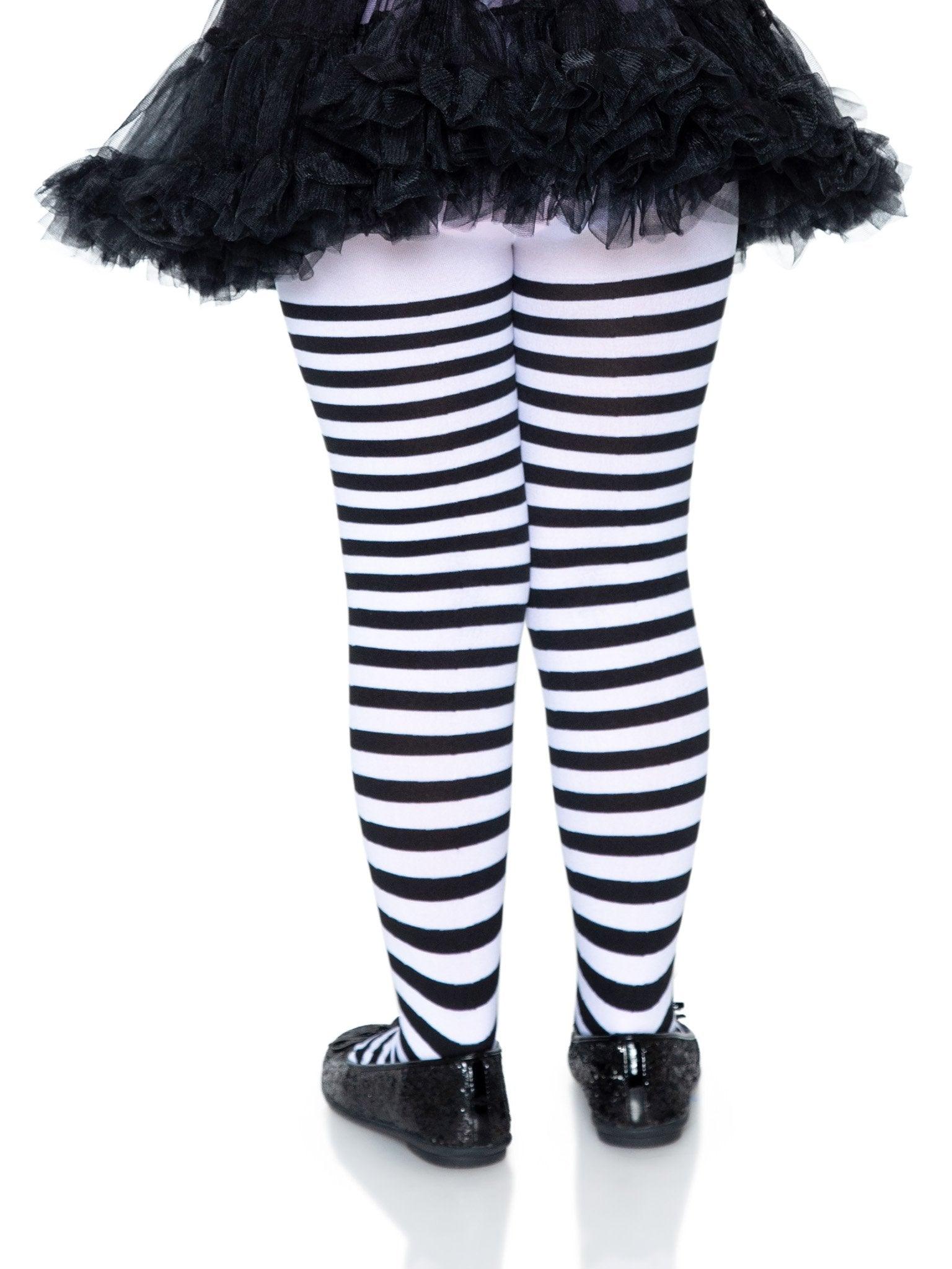 color_black/white | Leg Avenue Ana Children's Striped Tights