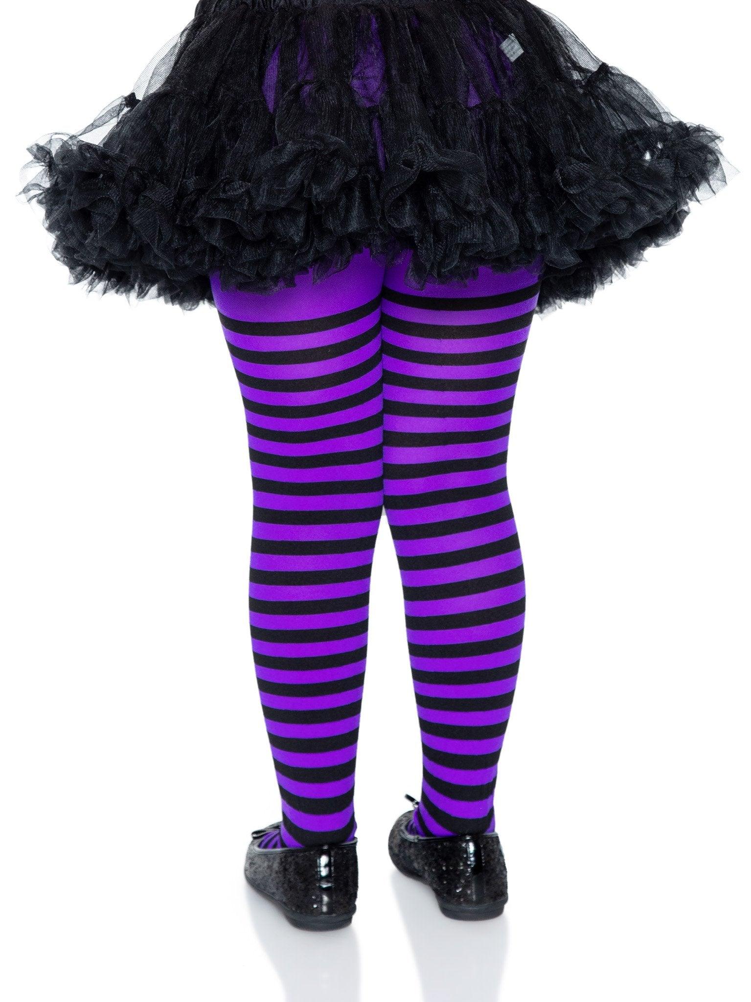 color_black/purple | Leg Avenue Ana Children's Striped Tights