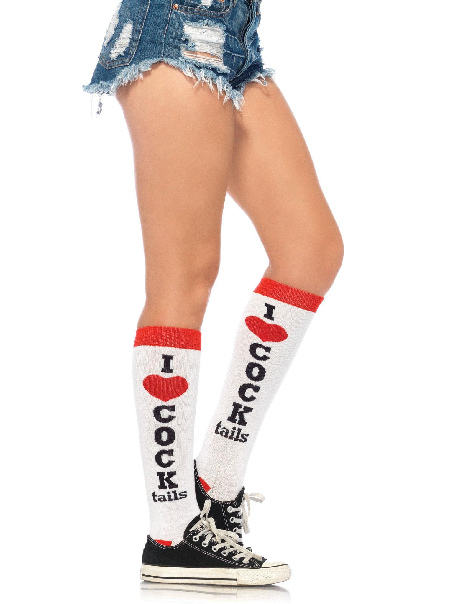 Leg Avenue I Love Cocktail Acrylic Knee Socks