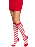 Krystal Candy Cane Knee Socks