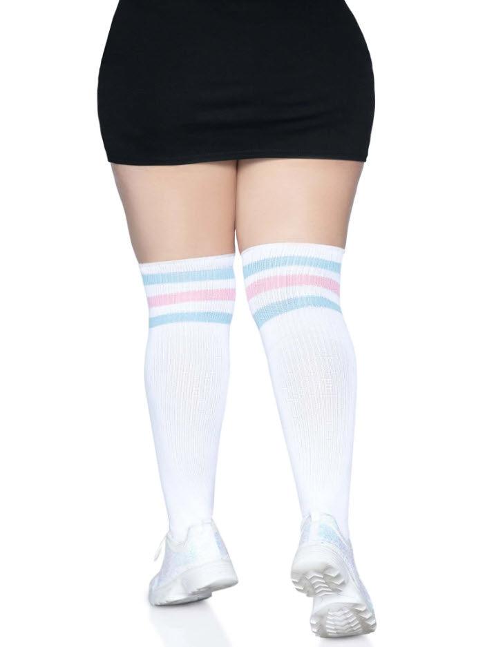Leg Avenue Plus Size Over the Knee Athletic Socks