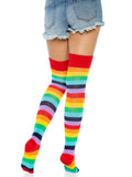 Lycra Acrylic Rainbow Thigh Highs Socks