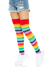 Lycra Acrylic Rainbow Thigh Highs Socks