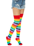 Lycra Acrylic Rainbow Thigh Highs Socks
