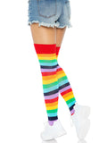Lycra Acrylic Rainbow Thigh Highs Socks
