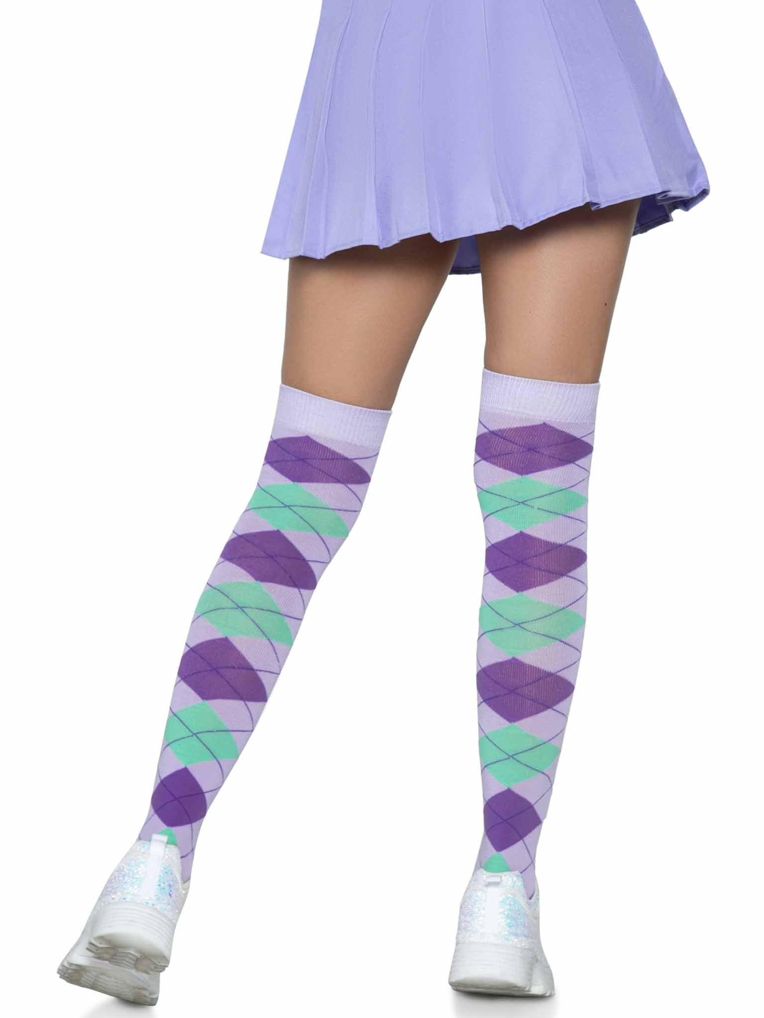 Leg Avenue Argyle Knit Over the Knee Socks