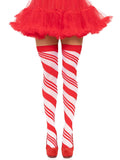 Peppermint Stripe Thigh Highs