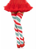 Jolly Holiday Striped Thigh Highs