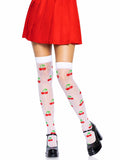Sheer Cherry Polka Dot Thigh Highs