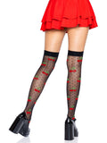 Sheer Cherry Polka Dot Thigh Highs