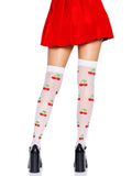 Sheer Cherry Polka Dot Thigh Highs