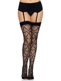 color_black | Leg Avenue Amore Heart Net Thigh Highs