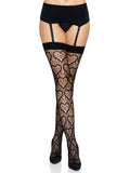 color_black | Leg Avenue Amore Heart Net Thigh Highs
