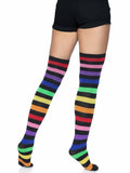 Leg Avenue Rainbow Striped Thigh Highs
