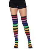 Leg Avenue Rainbow Striped Thigh Highs