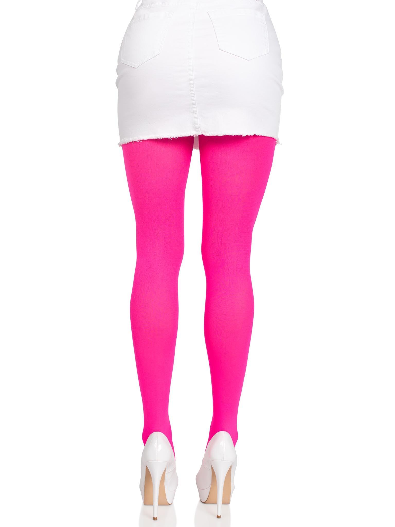 color_neon pink | Leg Avenue Ari Nylon Women's Tights