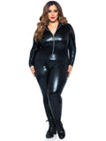 Leg Avenue Plus Wet Look Leather Catsuit
