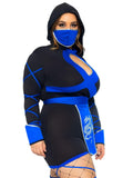 color_Black/Blue | Leg Avenue Plus Dragon Ninja Costume