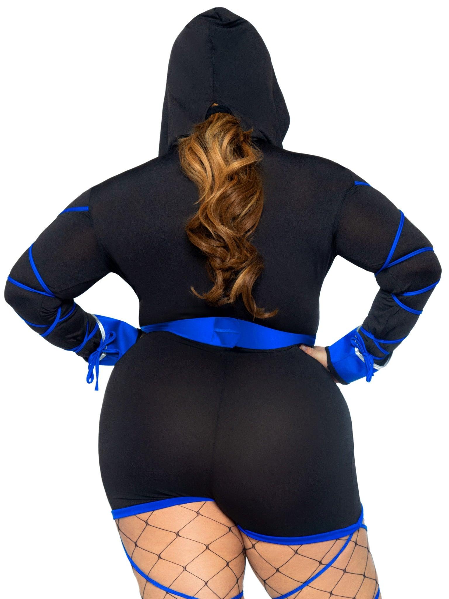 color_Black/Blue | Leg Avenue Plus Dragon Ninja Costume