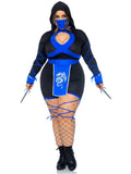 color_Black/Blue | Leg Avenue Plus Dragon Ninja Costume