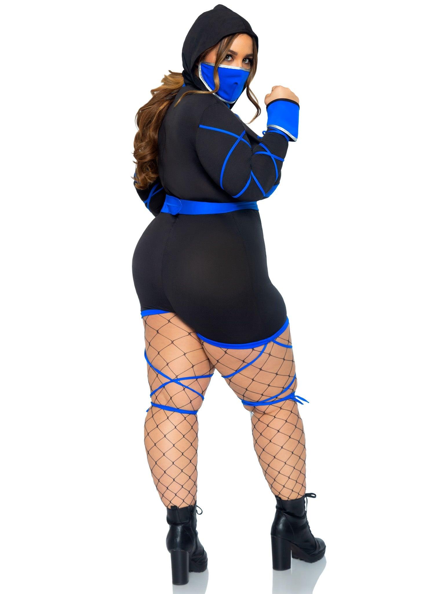 color_Black/Blue | Leg Avenue Plus Dragon Ninja Costume