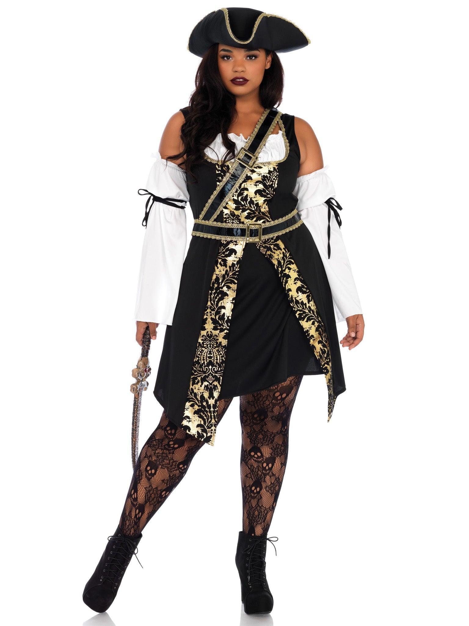 Leg Avenue Plus Black Sea Buccaneer Costume