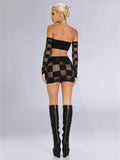 Grid Lock Skirt Set