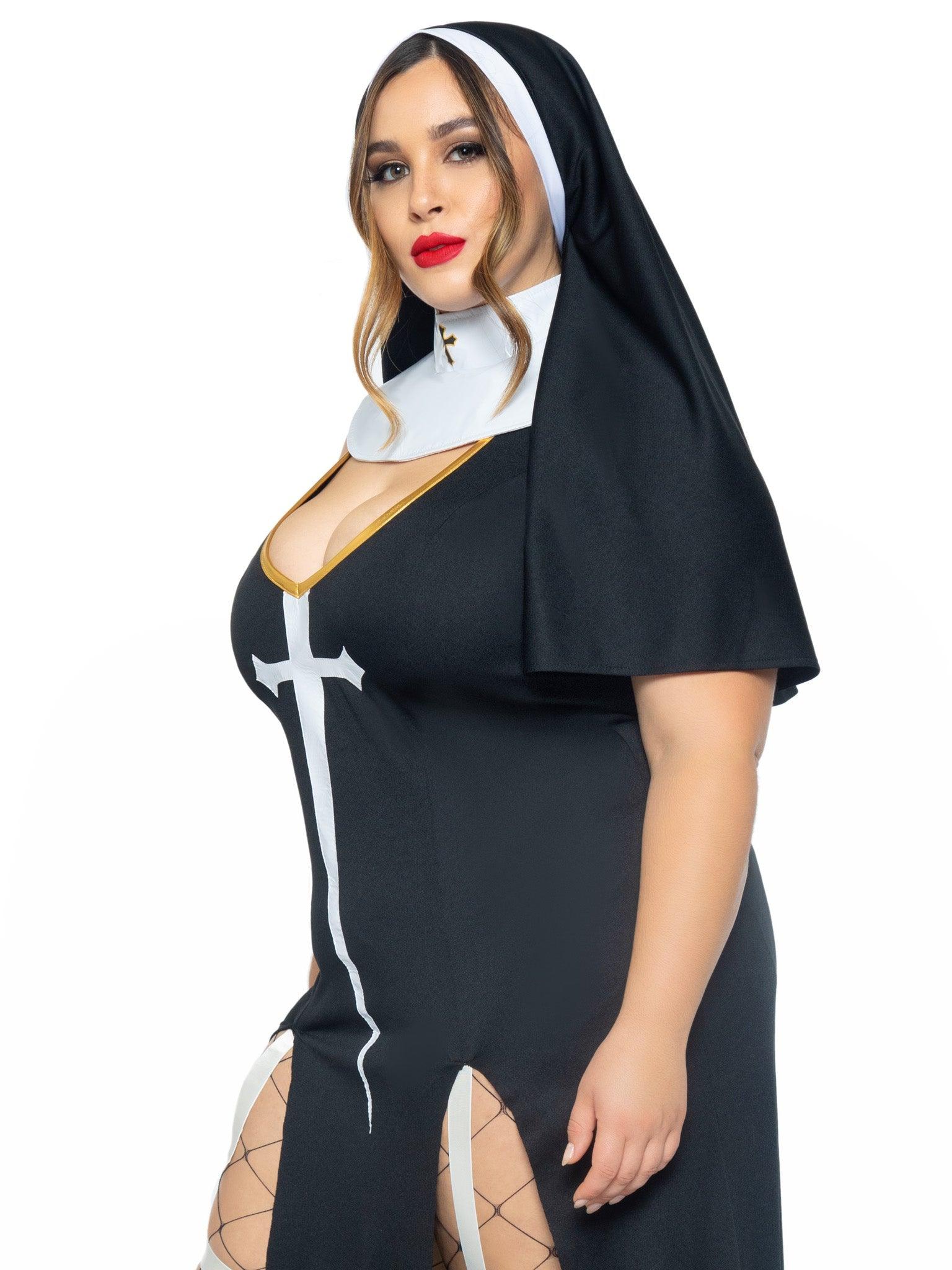 Leg Avenue Plus Sultry Sinner Nun Costume