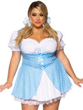 Gingham Dress With Split Skirt Plus Size Costume