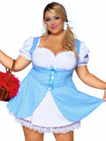 Gingham Dress With Split Skirt Plus Size Costume