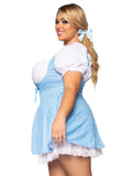 Gingham Dress With Split Skirt Plus Size Costume