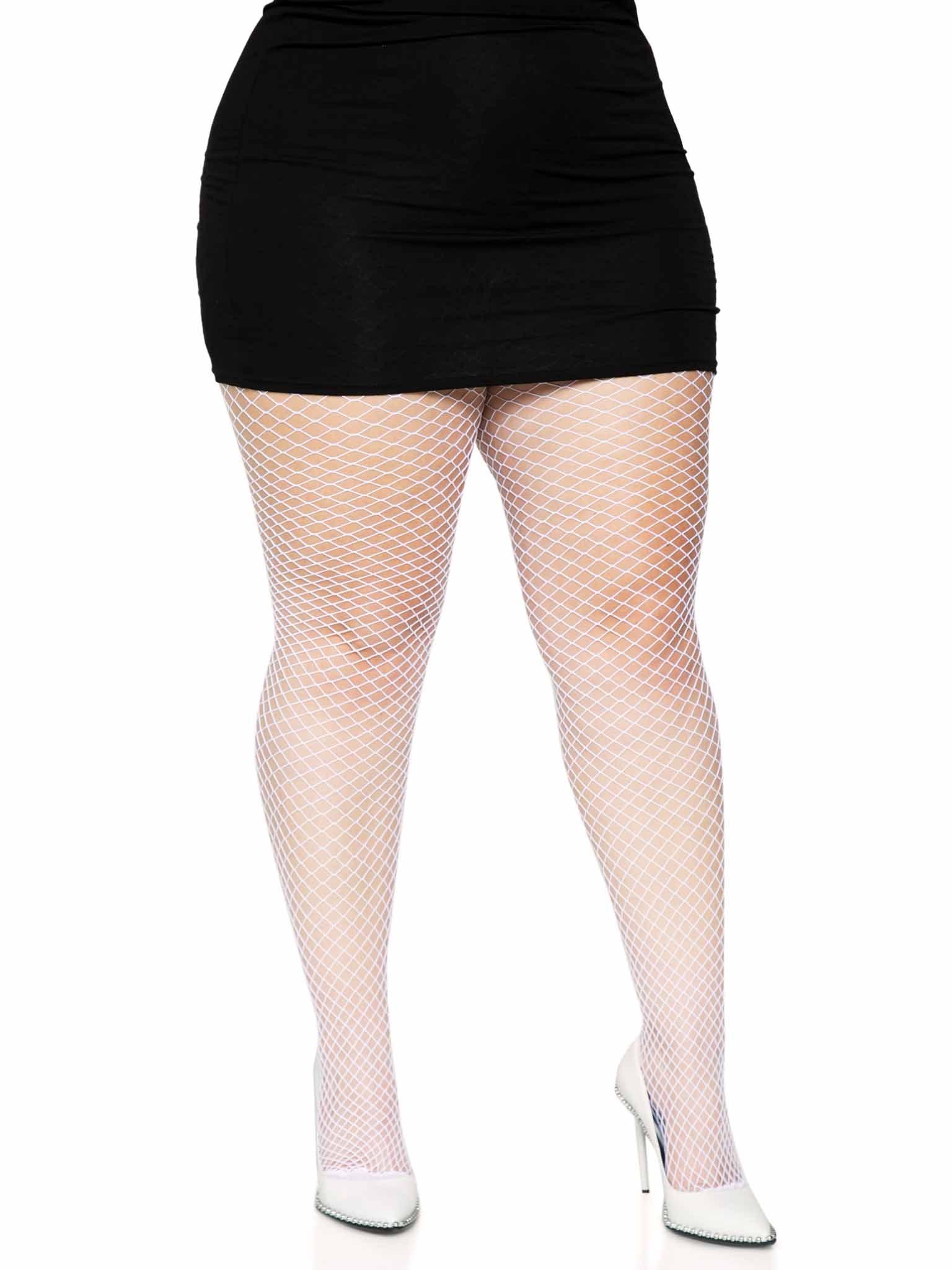 color_white | Leg Avenue Plus Gaia Spandex Net Industrial Tights