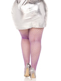 color_purple | Leg Avenue Plus Industrial Fishnet Tights