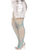 color_neon blue | Leg Avenue Plus Industrial Fishnet Tights