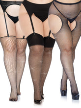Rhinestone Fishnet Plus Hosiery Bundle