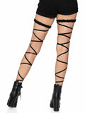 color_black | Leg Avenue Yuna Garter Leg Wraps