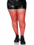 Leg Avenue Plus Size Flame Fishet Tights