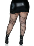 Plus Size Cracked Fishnet Tights