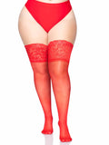 color_red | Leg Avenue Clara Plus Thigh High Stockings