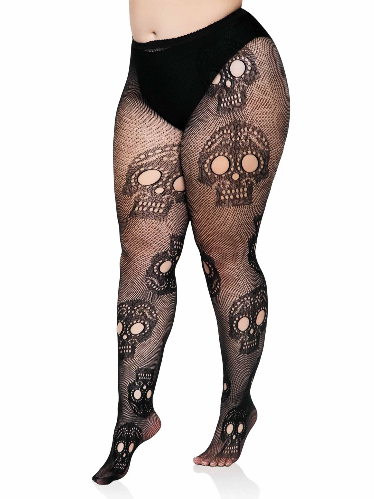 Leg Avenue Plus Sugar Skull Net Tights