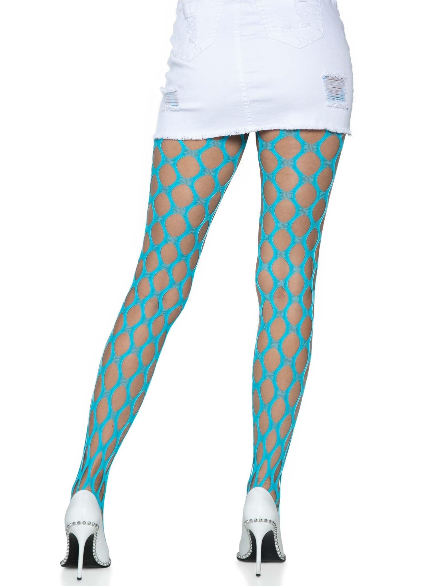 color_neon blue | Leg Avenue Ivy Pothole Net Tights