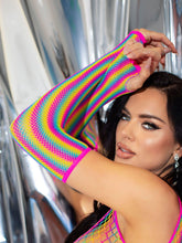 Leg Avenue Rainbow Fishnet Arm Warmers