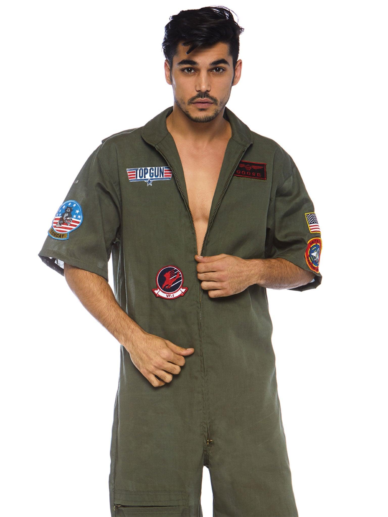 Leg Avenue Men's Top Gun Costume Short Flight Suit